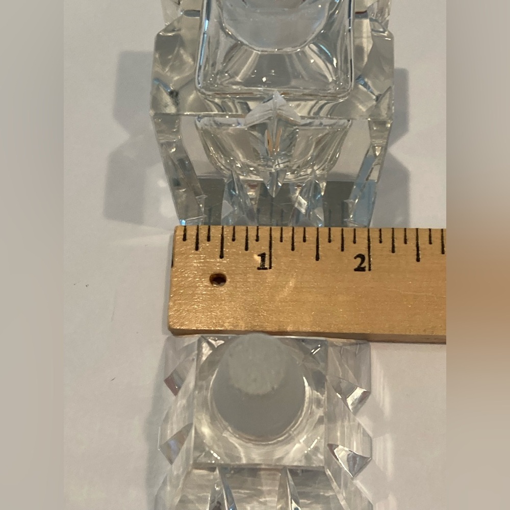 Stunning Crystal Glass Faceted Cut Perfume Bottle Art Deco Table Decor 6” - Picture 6 of 8